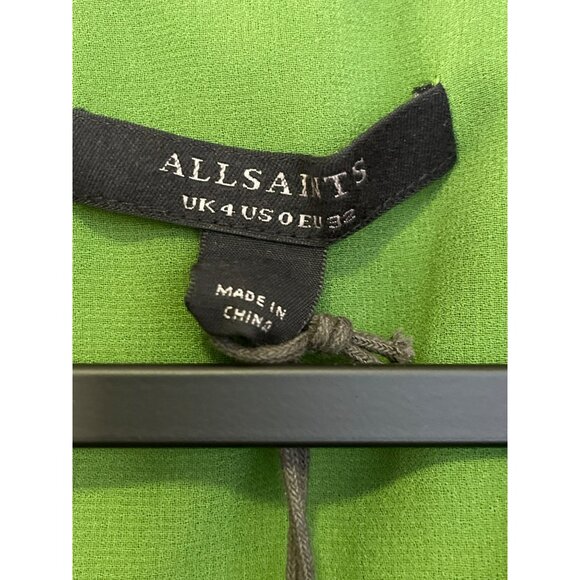 All Saints $395 Cactus Esta Silk Blend Asymmetrical Hem Mini Dress Sz 0 NWT - Picture 10 of 10